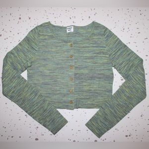 Aritzia Sunday Best multi-green Cropped Cardigan, small